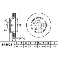 Brake Rotor Front  Ultimate Slotted & Dimpled Bendix BR9607-ULT for Ford Performance Vehicles Falcon BF Ute TORNADO 4.0LTP 6cyl 270kW