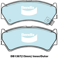 Brake Disc Pad Set Front Bendix DB1367 GCT For SUZUKI BALENO SWIFT