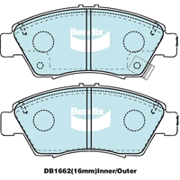 Brake Disc Pad Set  Bendix DB1662 GCT For HONDA CIVIC ET ES 1.3L FD FA 1.3L