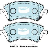 Brake Disc Pad Set Front Bendix DB1714 GCT For Toyota Corolla ZZE122 1.8