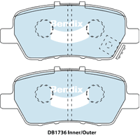 Brake Disc Pad Set  Bendix DB1736 GCT For HONDA LEGEND KB 3.5L 3.7L MDX YD 3.5L