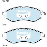 Brake Disc Pad Set Front Bendix DB1748 GCT For PROTON S16 1.6L PROTON SAVVY 1.2L