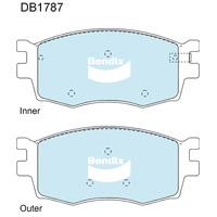 Brake Disc Pad Set Front Bendix DB1787 GCT For HYUNDAI KIA ACCENT i20 RIO JB