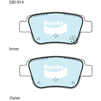 Brake Disc Pad Set Rear Bendix DB1914 GCT For Toyota AlphaRD Tarago VELLFIRE