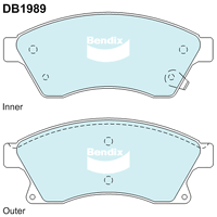 Brake Pads General CT Bendix DB1989GCT for Holden Cruze JH Hatchback SRi 1.6LTP A16LET