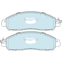 Brake Pads H/Duty Bendix DB2374HD for Nissan Navara D23 Ute 2.5LTP QR25DE