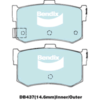 Brake Disc Pad Set Rear Bendix DB437 GCT For HYUNDAI Sonata EF Y-2 Y-3