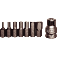 8 Piece Metric In-Hex Insert Bits (5/16" Hex Short) T&E Tools 91116