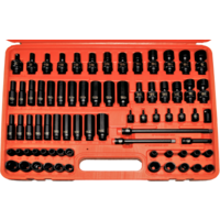 74Pc. 1/4"Drive Standard & Deep, Universal Impact Socket Set T&E Tools 97274