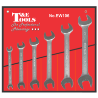 6 Piece SAE Open-End Wrench Set T&E Tools EW106