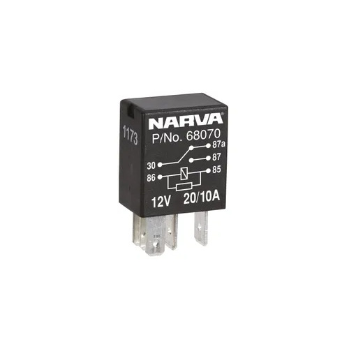 12V 5P 20/10A C/O Micro Relay1 Narva 68070BL