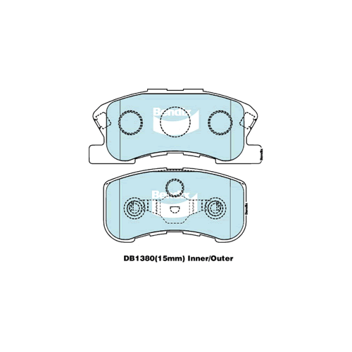 Brake Disc Pad Set  Bendix DB1380 GCT For DAIHATSU SIRION M100 1L M101 1.3L