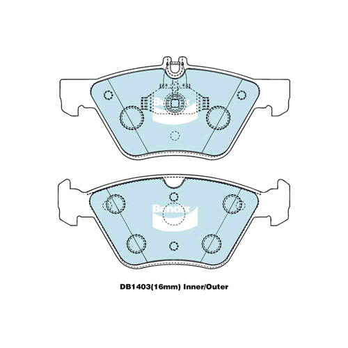 Brake Pads H/Duty Bendix DB1403HD for Mercedes Benz E-Class S211 T-Model E 240 T (211.261) 2.6LTP M112.913