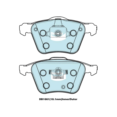 Brake Disc Pad Set  Bendix DB1661 4WD For VOLVO XC90 275 D5 V8