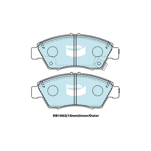 Brake Disc Pad Set  Bendix DB1662 GCT For HONDA CIVIC ET ES 1.3L FD FA 1.3L