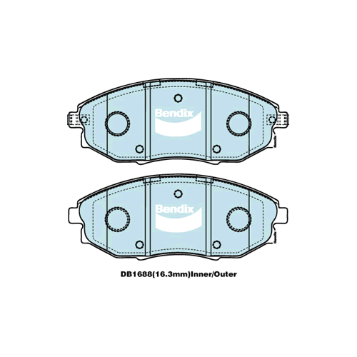 Brake Disc Pad Set Front Bendix DB1688 GCT For HOLDEN EPICA EP 2L 2.5L