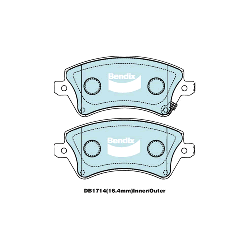 Brake Disc Pad Set Front Bendix DB1714 GCT For Toyota Corolla ZZE122 1.8