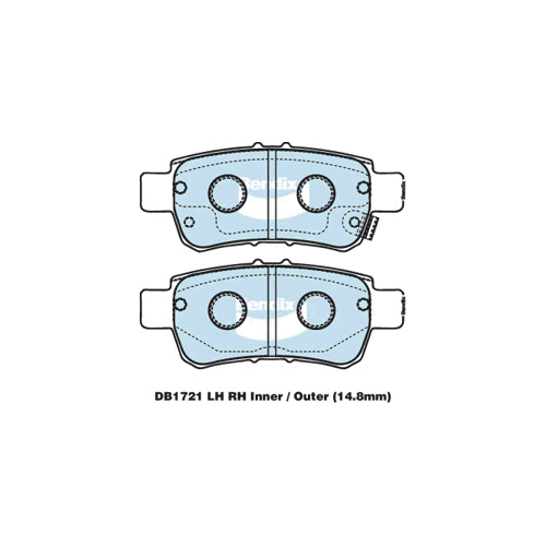 Brake Disc Pad Set  Bendix DB1721 GCT For HONDA ODYSSEY RB 2.4