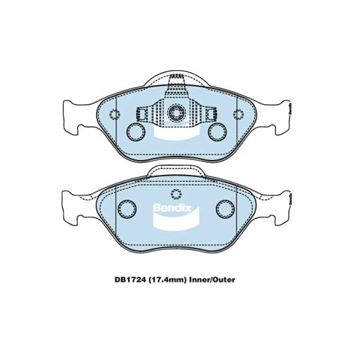 Brake Disc Pad Set Front Bendix DB1724 GCT For FORD MAZDA FIESTA WP QO DY