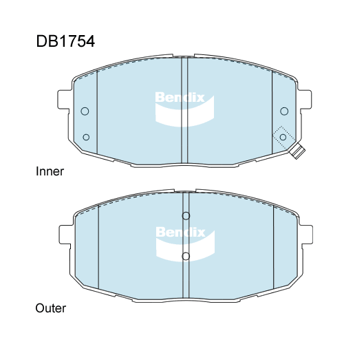 Brake Disc Pad Set Front Bendix DB1754 GCT For HYUNDA i30 FD 1.6L 2L GD 1.6L KIA CERATO LD2L TD 1.6L 2L