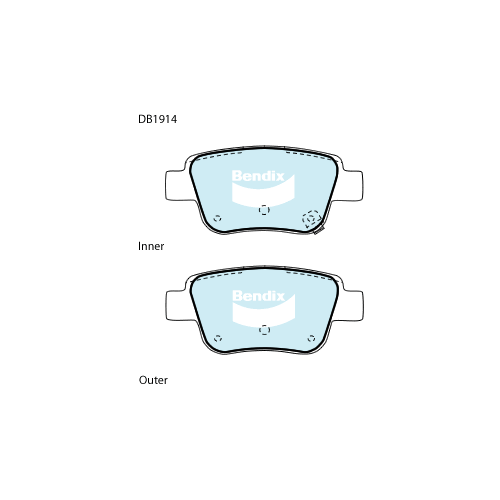 Brake Disc Pad Set Rear Bendix DB1914 GCT For Toyota AlphaRD Tarago VELLFIRE