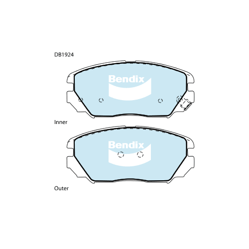 Brake Disc Pad Set Front Bendix DB1924 GCT For HYUNDAI GRANDEUR SONATA TUCSON TG NF JM