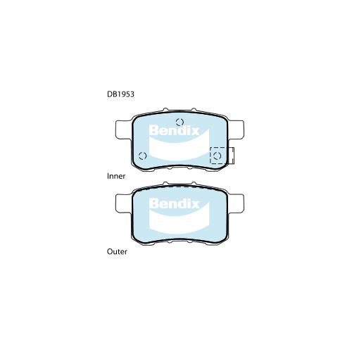 Brake Disc Pad Set Rear Bendix DB1953 GCT For HONDA ACCORD EURO CP CR CU