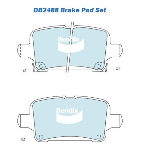 Bendix Rear Brake Pads DB2488GCT for Holden