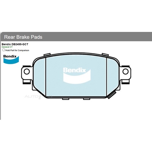 Bendix Rear Brake pads DB2495 -GCT