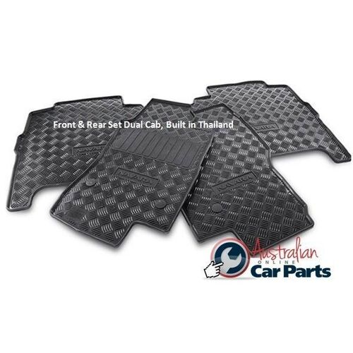 Floor Mats Rubber Front Rear Set suitable for Nissan Navara D40 Genuine 2008-15 DC Thaibuilt