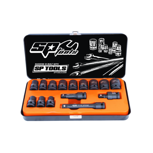 SP Tools Socket Set Impact 1/2 Drive 6 Point 15 Piece Metric SP20310 