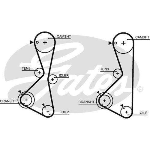 Timing Belt Gates T232 for Mitsubishi Outlander ZE ZF SUV 2.4 Petrol 4G64