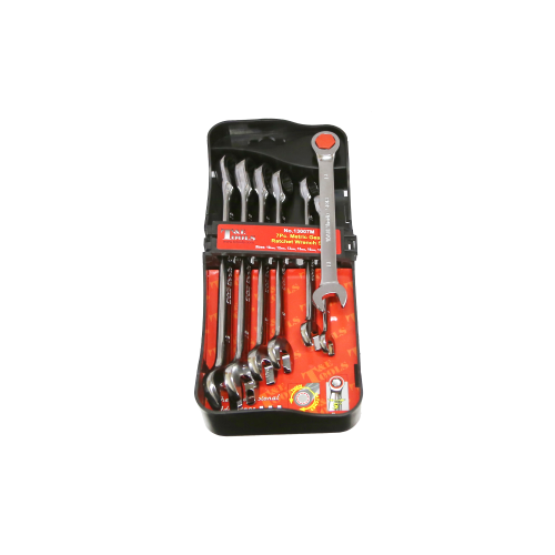 Metric Gear Ratchet Wrench 7Pc Set 10-19mm T&E Tools 13007M