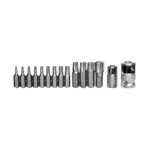 15 Piece Tamper Torx Insert Bit Set T&E Tools 91316