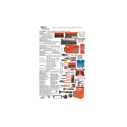 273 Piece Mechanic's Pro Metric Tool Set T&E Tools 9289SM