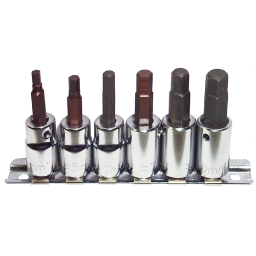 6 Piece Metric In-Hex 3/8" Drive Sockets T&E Tools 93102