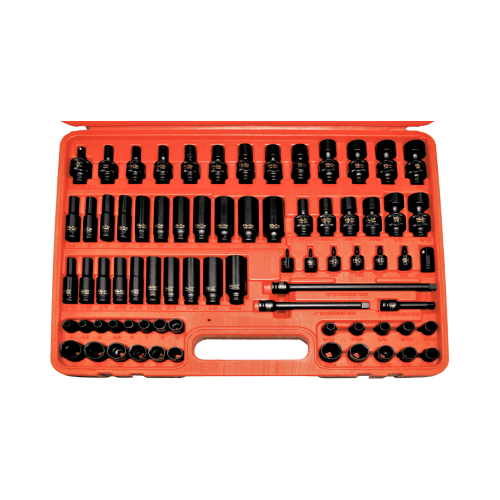 74Pc. 1/4"Drive Standard & Deep, Universal Impact Socket Set T&E Tools 97274