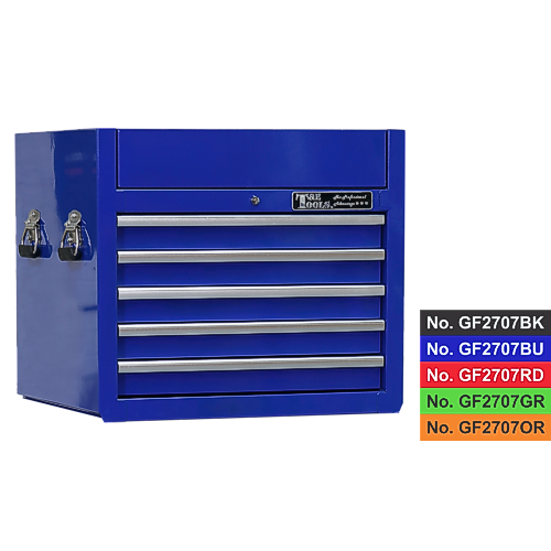 Top Tool Chest 27" Godfather Series 5 Drawer Tool Box Blue T&E Tools TE-GF2705BU