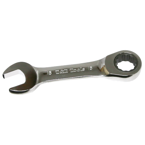 15mm Stubby Gear Ratchet Wrench T&E Tools S51015