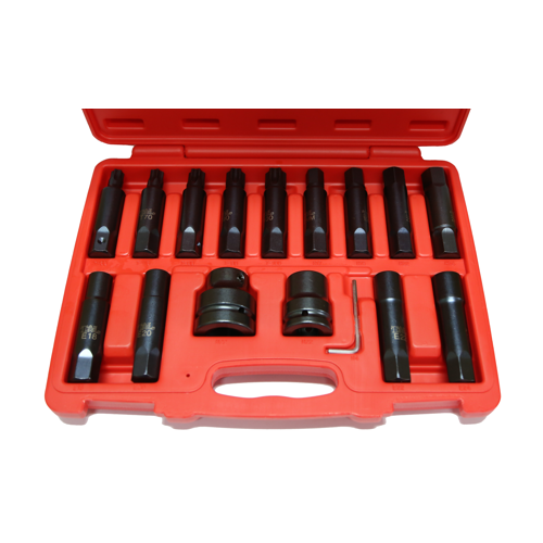 16 Piece 3/4" X 1" Drive Insert Bit Set T&E Tools TX099